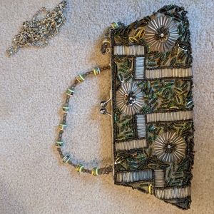 Ornate beaded evening purse